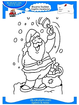 Çocuklar İçin Noel Baba Boyama Sayfaları 